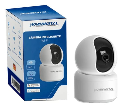 Novadigital CS-355A câmera Wi-Fi interna giratória, Alexa e Google