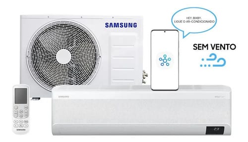 Samsung Wind-Free Inverter 18.000 BTUs quente e frio com Wi-Fi