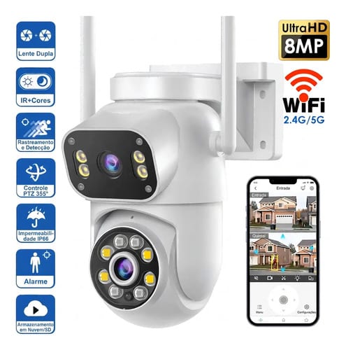 MVPSMART DQ8 câmera externa de duas lentes, PTZ, IP66