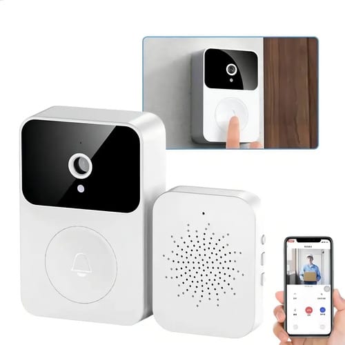 Kapbom X9 campainha sem fio com câmera Wi-Fi e áudio bidirecional