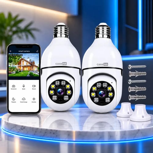 Casenn kit com 2 câmeras-lâmpada Wi-Fi Full HD (app Yoosee)