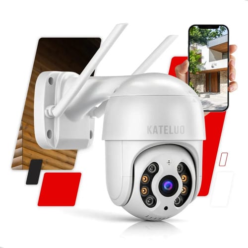 Kateluo câmera Wi-Fi mini dome PTZ IP66 (app iCSee)