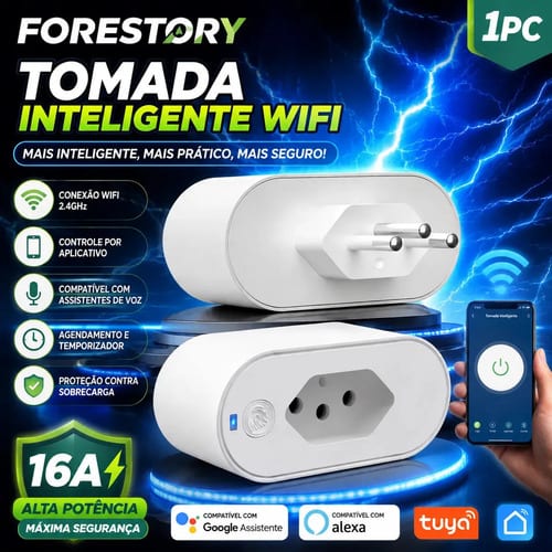 Forestory tomada inteligente Wi-Fi 16 A com monitor de energia